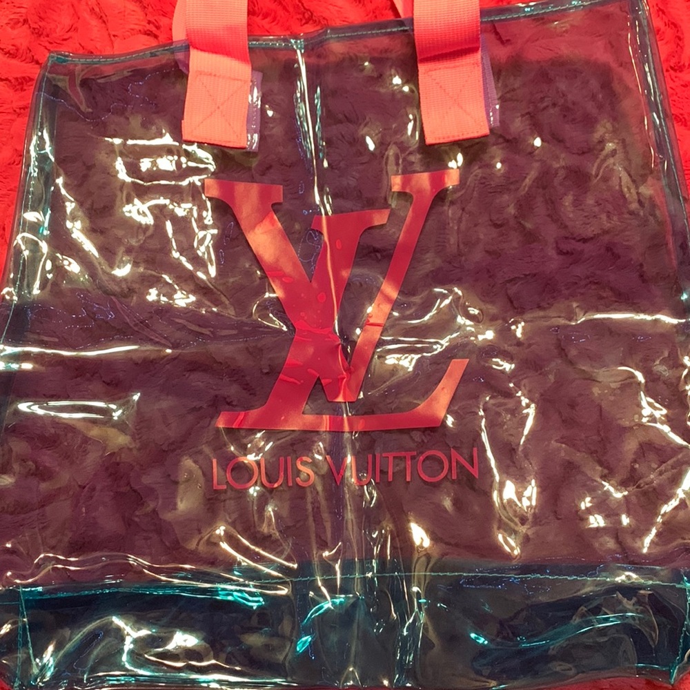 Clear blue tote bag